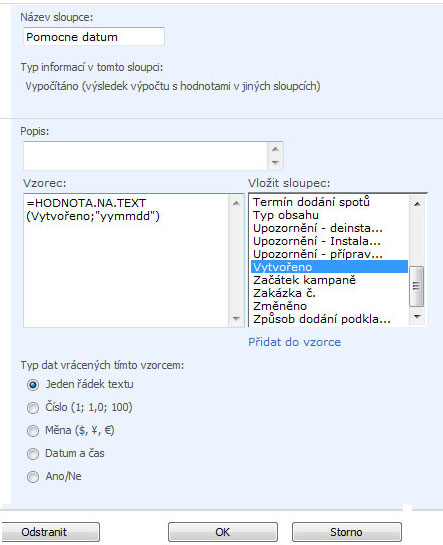 SharePoint service 3 - datum ve formátu RRMMDD (YYMMDD)