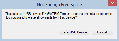 Windows 7 USB/DVD Download tool - Not Enough Free Space