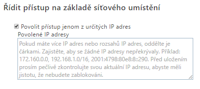 Přístup na základě síťového umístění