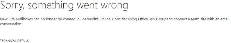 Error - Site Mailbox