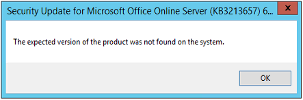 Office Online Server - Expected version not found