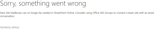 Error - Site Mailbox