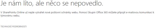 Chyba - Poštovní schránka webu
